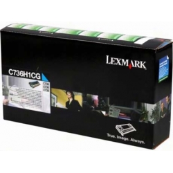 Lexmark oryginalny toner C736H1CG, cyan, 10000s, high capacity, return, Lexmark C736, X736, X738, O