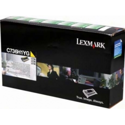 Lexmark oryginalny toner C736H1YG, yellow, 10000s, high capacity, return, Lexmark C736, X736, X738, O
