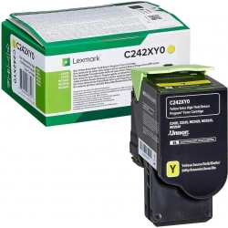 Lexmark oryginalny toner C242XY0, yellow, 3500s, extra duża pojemność, return, Lexmark C2425dw,C2535dw,MC2425adw,MC2535adwe,MC2640